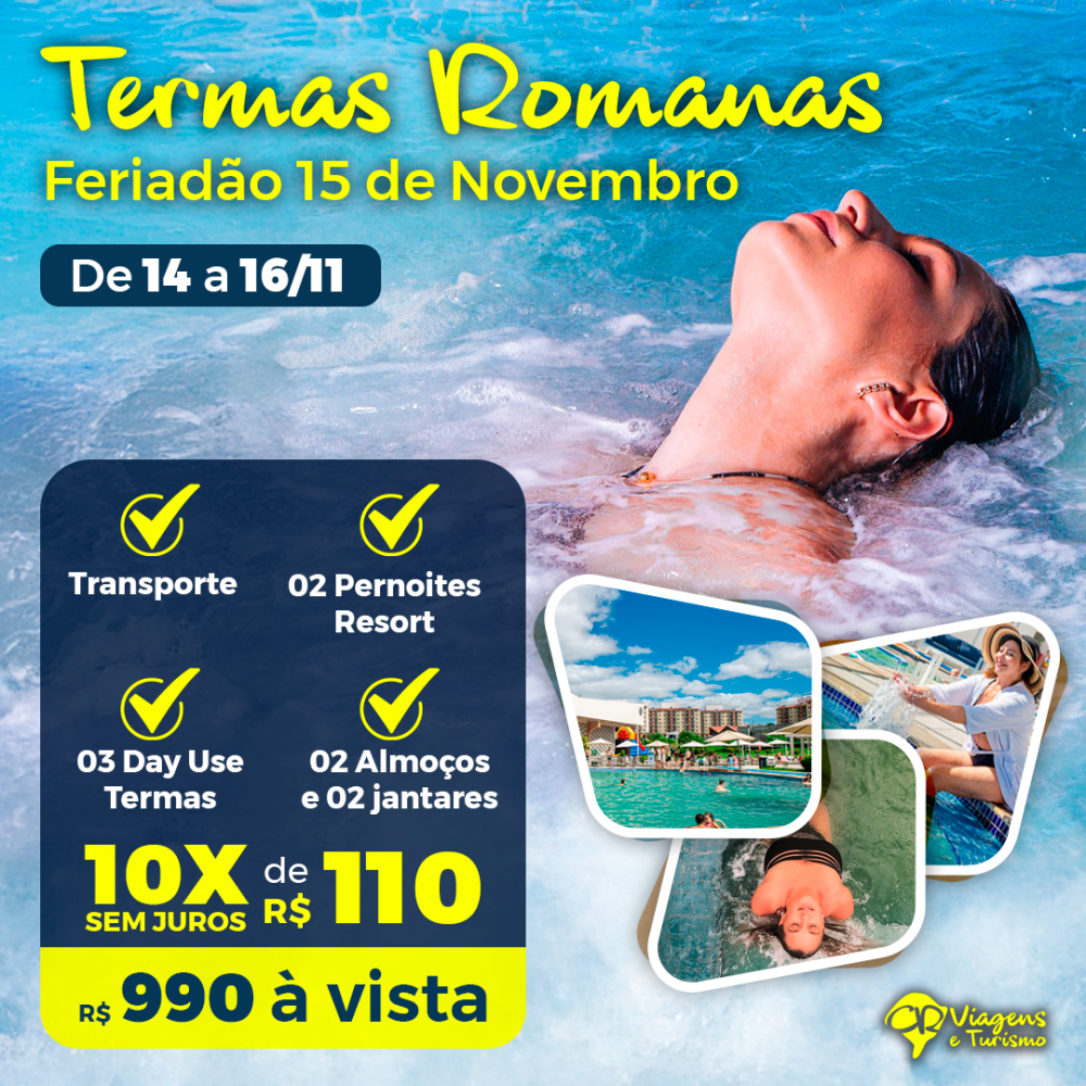 Detalhes do produto Termas Romanas - Recanto Maestro - Feriado 15/nov