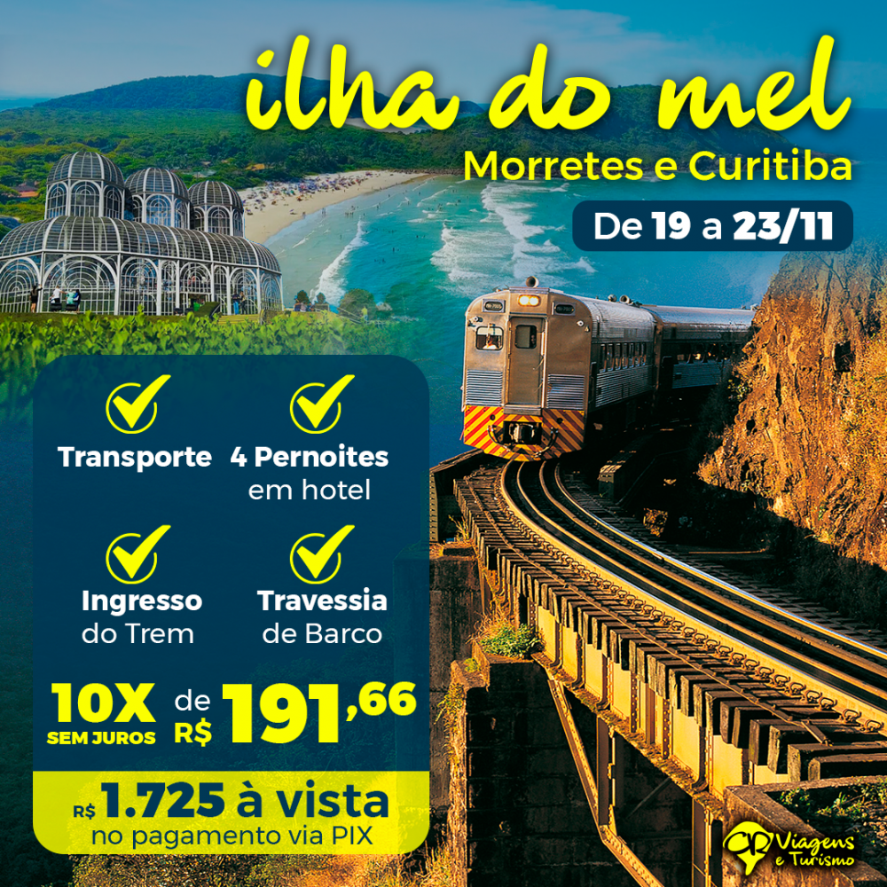 Detalhes do produto Curitiba/PR - Ilha do Mel e Morretes